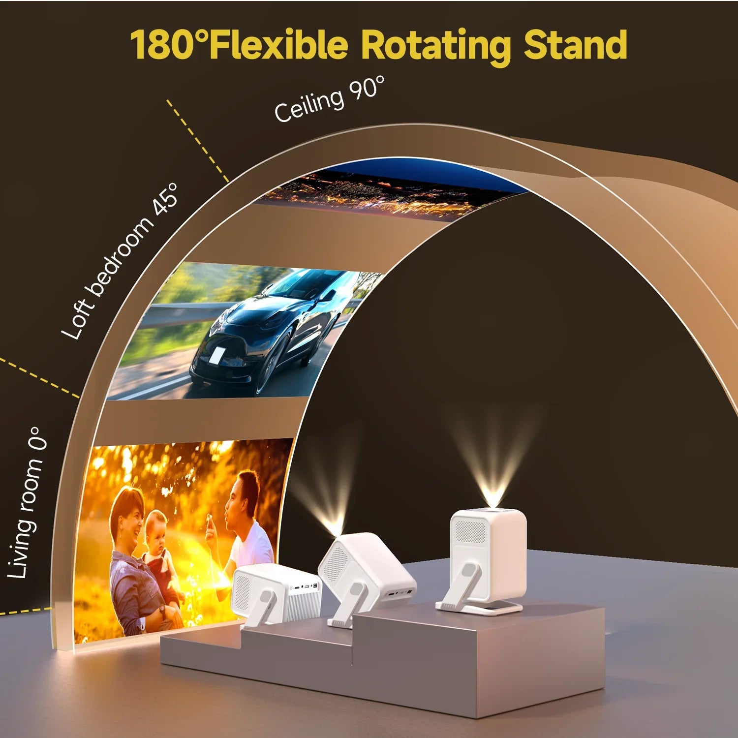 NNEOBA 4K HD Portable Projector White