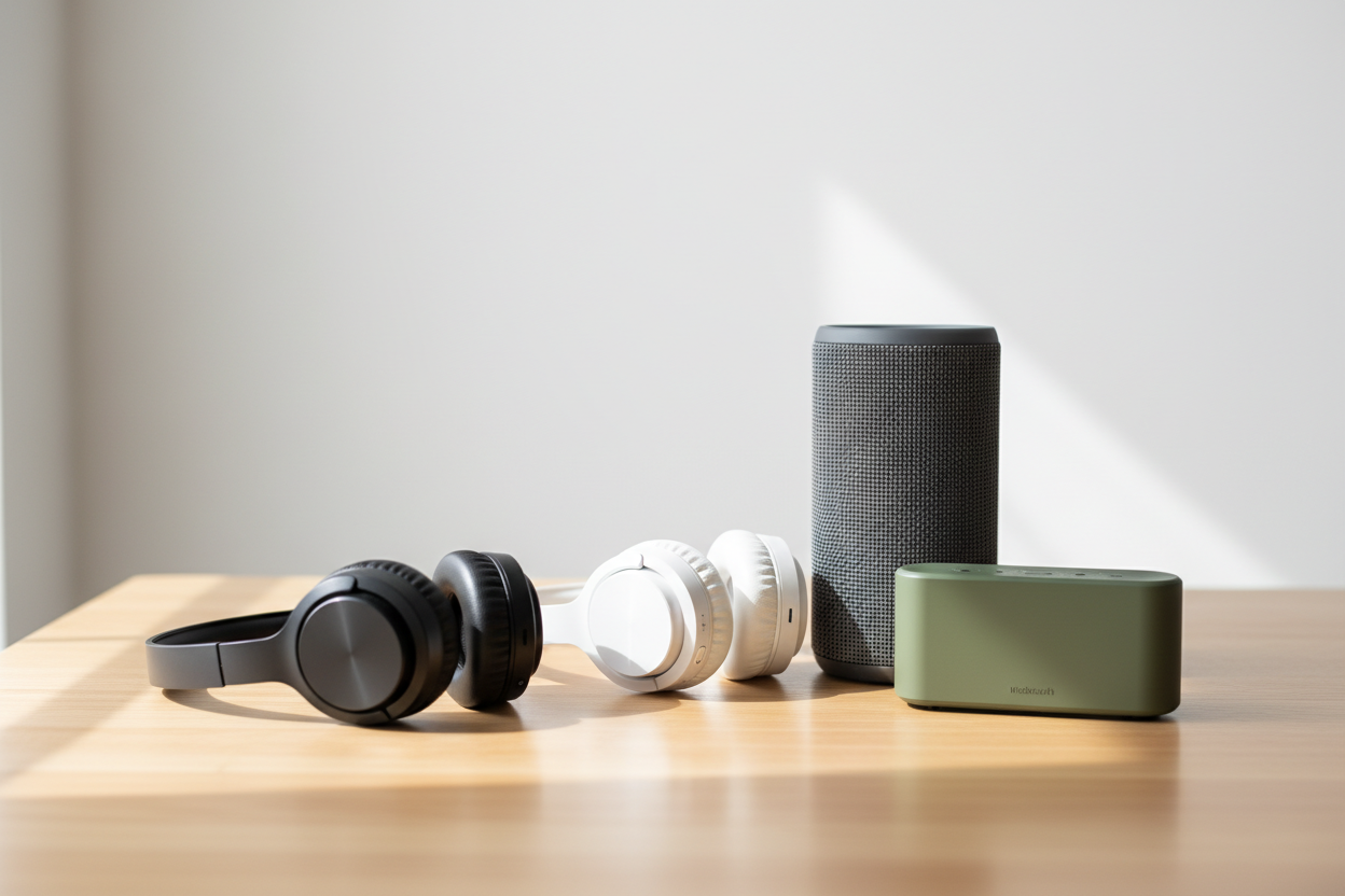 Headphones and Speakers Product Photo